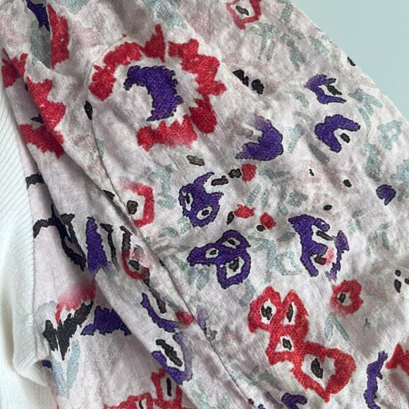 Fate Floral Sleeve Faux Layered Sweater Blouse 100% Cotton Size Small - Picture 6 of 9